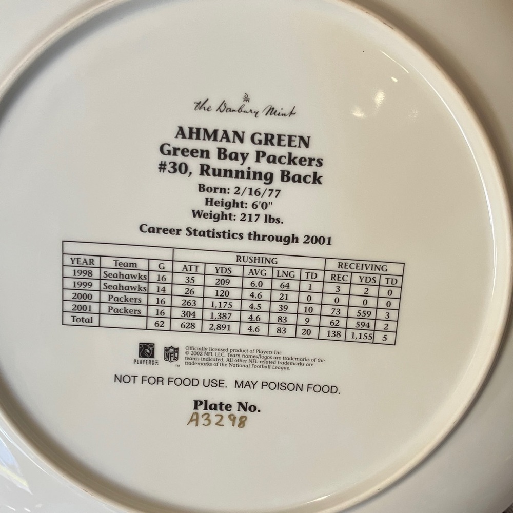 Danbury Mint Green Bay Packers Collector's Plate - Green and Yellow - Picture 3 of 5